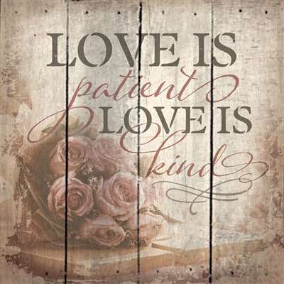 Pa1050 14 X 14 In. Love Is Patient Love Is Kind Wood Pallet Design Wall Art Sign