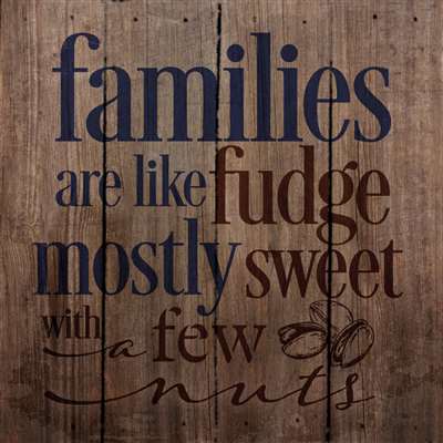 Pa1053 14 X 14 In. Families Are Like Fudge Wood Pallet Design Wall Art Sign