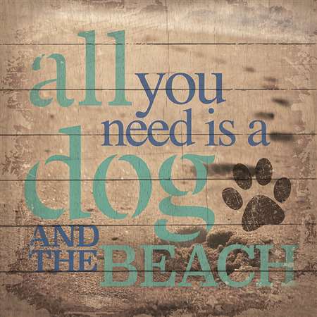 La1028 10.5 X 10.5 In. All You Need Is A Dog & The Beach Beach Pallet Art
