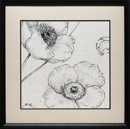 N1979 26 X 26 In. Blossom Sketches I Framed Floral Art Print