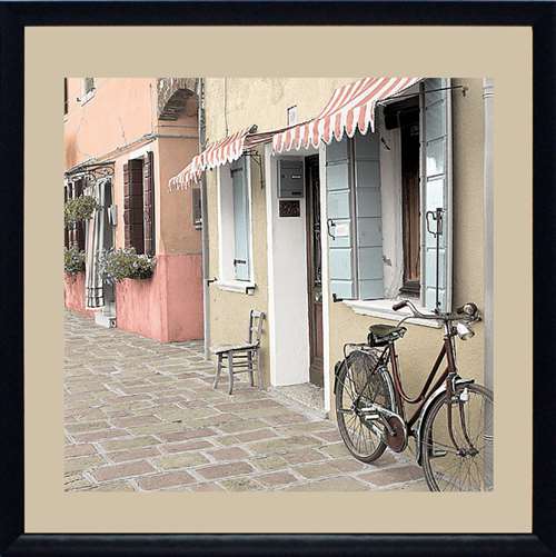 N2115 18 X 18 In. Venetian Bicycle Framed Art Print