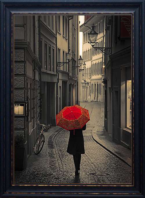 N2106 22 X 30 In. Red Rain Framed Art Print