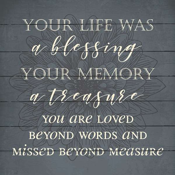 La1049 10.5 X 10.5 In. Your Life Was A Blessing Wood Pallet Art Sign