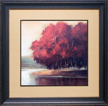 N1055 29 X 29 In. Touch Of Red Framed Landscape Art Print