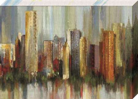 Nc1008 36 X 24 In. Metropolis Canvas Framed Landscape Canvas Gallery Wrap Art Print