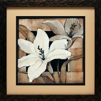 N1461 27 X 27 In. Dramatic Lily Grid I Framed Floral Art Print