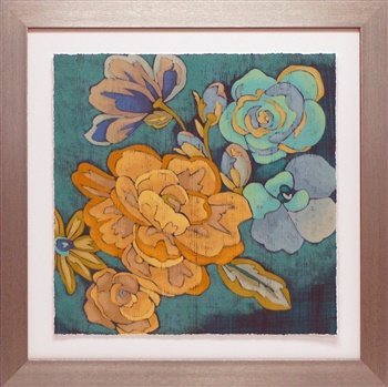 N1667 28 X 28 In. Trousseau Chintz I Framed Floral Art Print