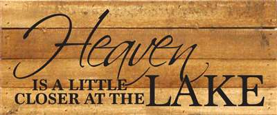 Re1004n 14 X 7 In. Heaven Is A Little Closer At The Lake Pallet Wood Art Sign - Natural
