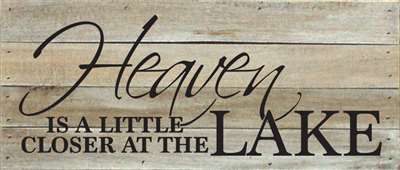 Re1004w 14 X 7 In. Heaven Is A Little Closer At The Lake Pallet Wood Art Sign