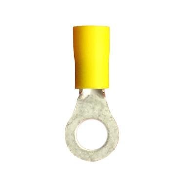 0309.1334 12-10 Gauge Yellow Insulated Ring Terminal - 0.25 In. Stud Size, Pack Of 100