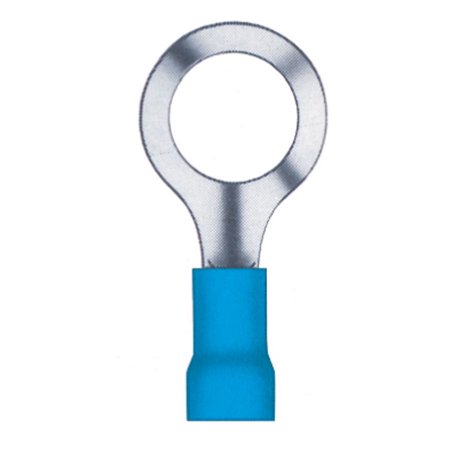 0309.1332 16-14 Gauge Blue Insulated Ring Terminal - 0.25 In. Stud Size, Pack Of 100