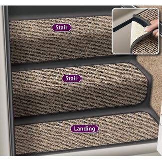 0142.1845 10 X 23.5 In. Step Huggers Attachable Landing Rug, Peppercorn
