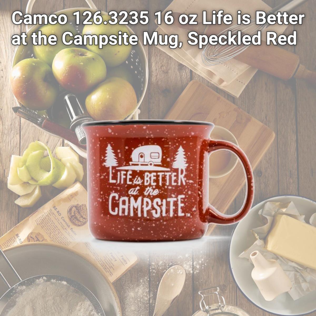Picture of Camco 126.3235 16 oz Life is Better at the Campsite Mug, Speckled Red