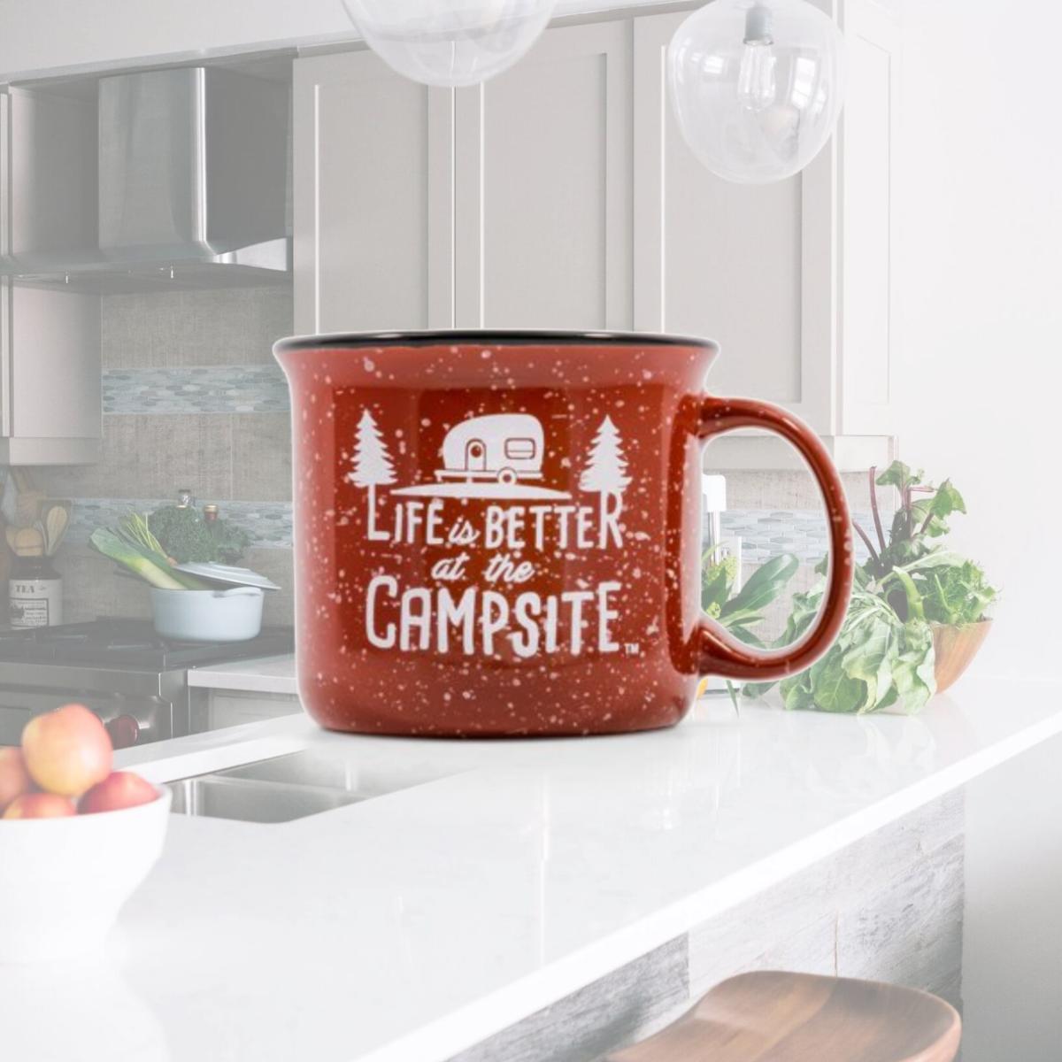 Picture of Camco 126.3235 16 oz Life is Better at the Campsite Mug, Speckled Red