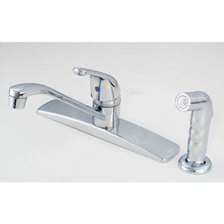 1209.1270 8 In. Single Lever Deck Faucet With Spray, Chrome