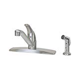 1209.1273 8 In. Single Lever Deck Faucet With Spray, Nickel