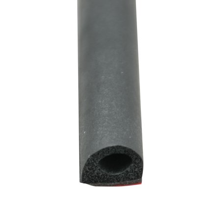 0121.2131 0.5 X 0.375 In. Rubber D Seal With Tape - Black