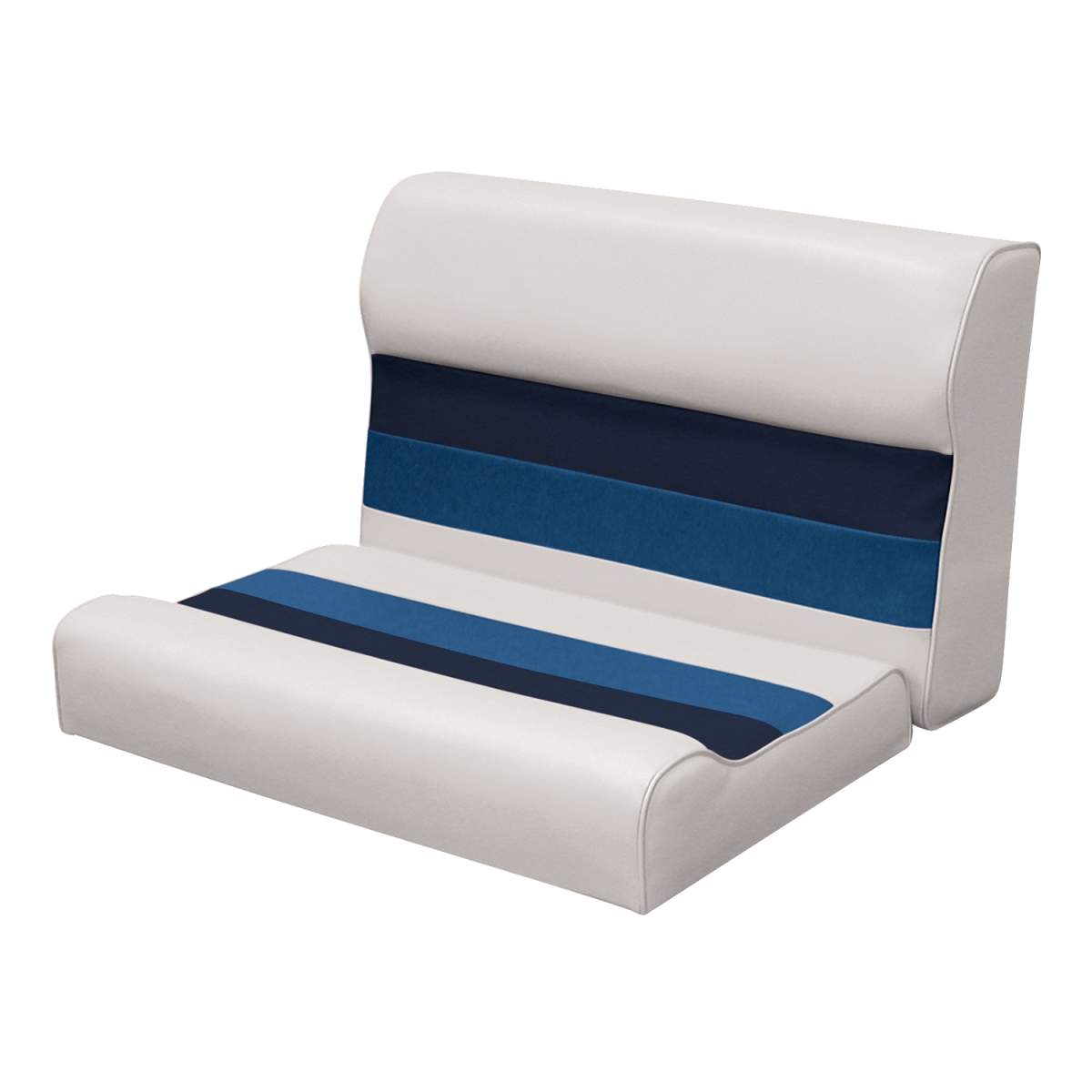 3001.7287 27 In. White, Navy & Blue Bench Seat