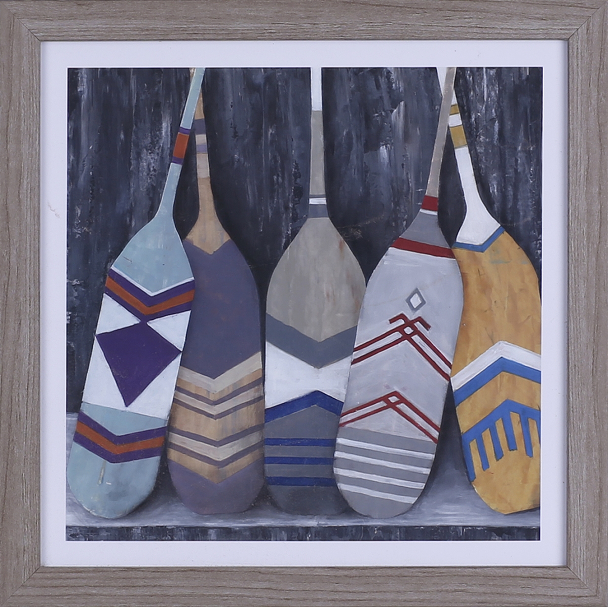 N3077 18 X 18 In. Paddle Patterns I - Framed Paper Wall Art
