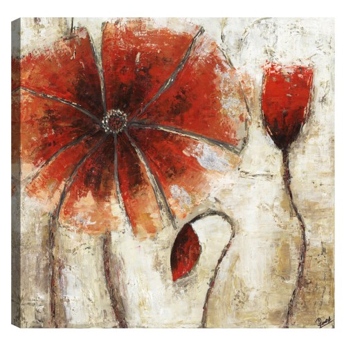 Unbimp4626onl 24 X 24 In. Red Floral Beauty Floral Canvas Print Wall Art