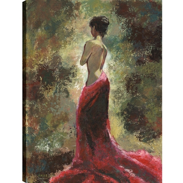 Unbana001onl Lady In Red Figurative Fresh Printed Canvas Wall Art