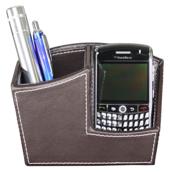Smp-01 Br 2-in-1 Cellphone Display & Pen Holder, Dark Brown