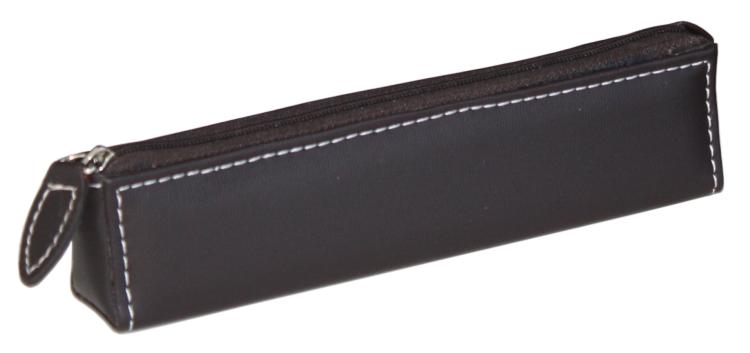 Spb-01 Br Faux Leather Pen Bag, Dark Brown