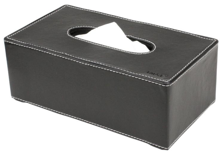 Htb-02n Bk Faux Leather Tissue Box Cover; Black