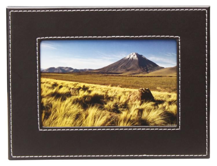 Hpf-4 X 6 Br 4 X 6 In. Faux Leather Tabletop Photo Frame, Dark Brown
