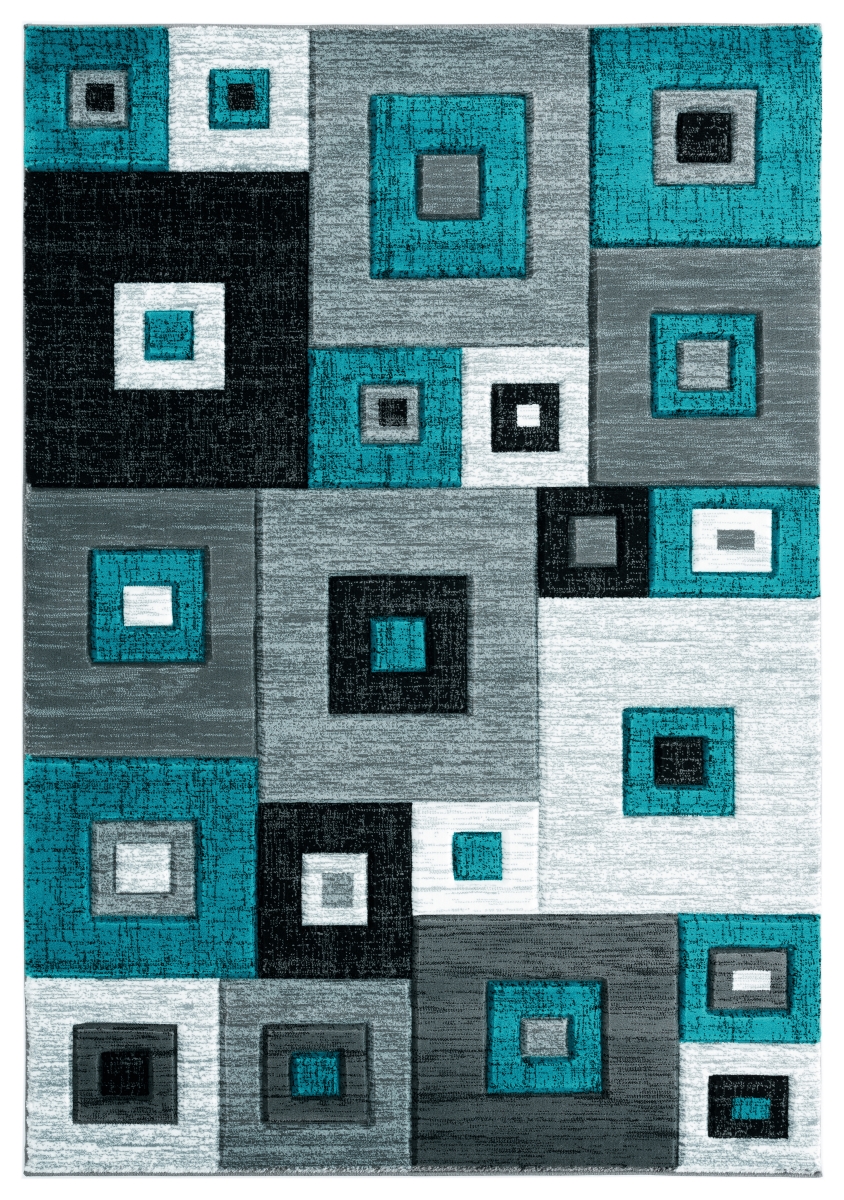2050 10269 28c 2 Ft. 7 In. X 7 Ft. 4 In. Bristol Cicero Turquoise Rectangle Runner Rug