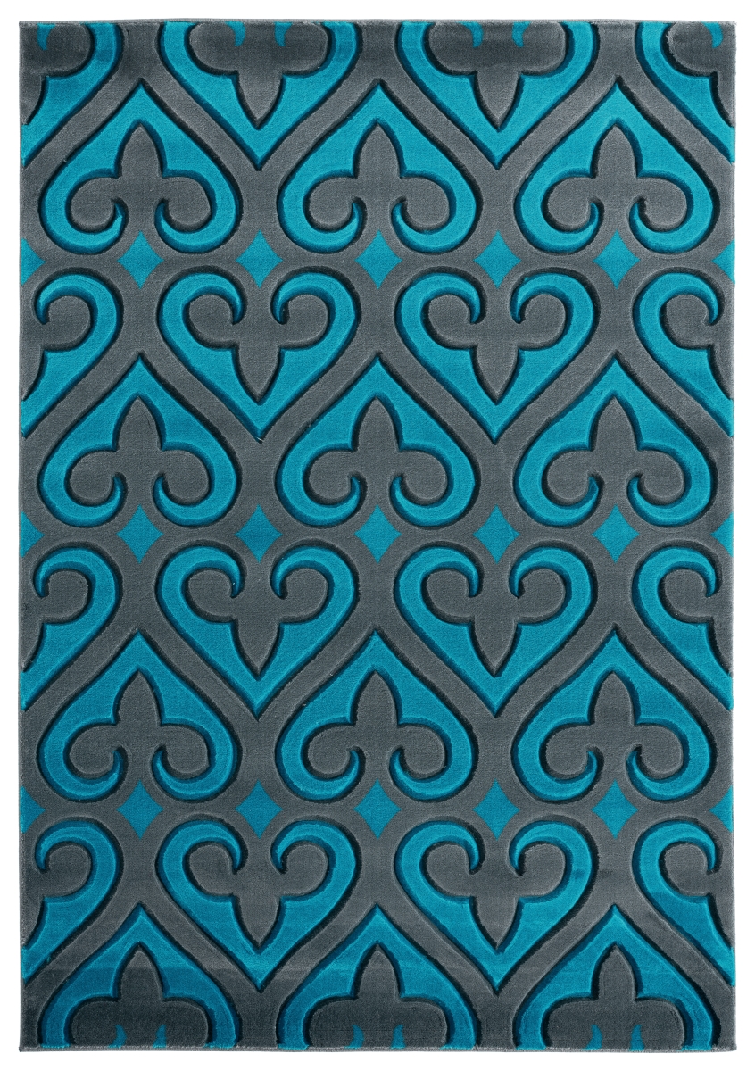 2050 11469 28c 2 Ft. 7 In. X 7 Ft. 4 In. Bristol Heartland Turquoise Rectangle Runner Rug