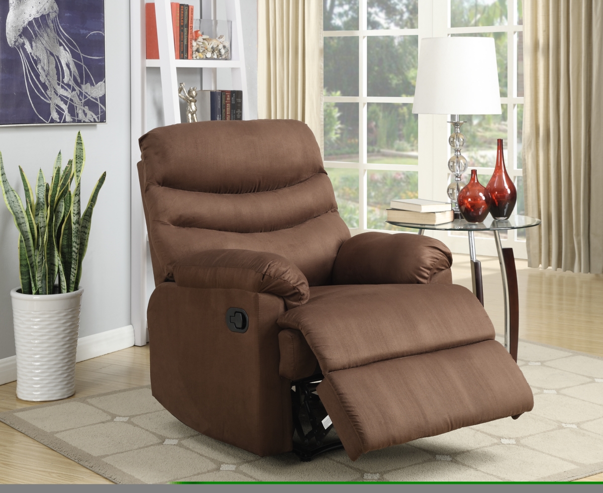 Anthony Microfiber Recliner, Chocolate Color