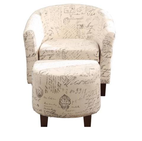 92008-16 Graffiti Patterned Tub Chair With Ottoman