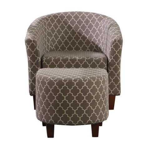 92009-16 Chain Patterend Tub Chair With Ottoman