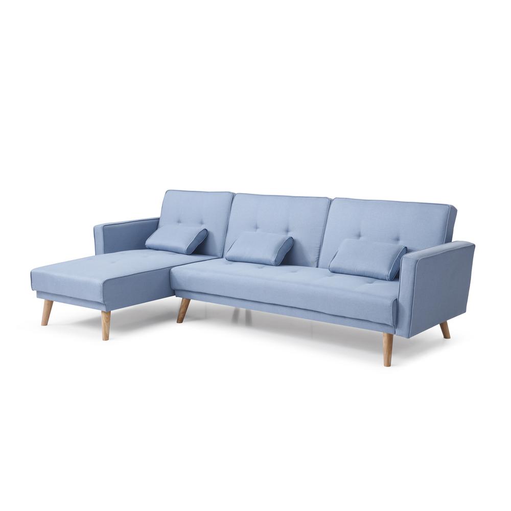 73041bl Sectional Sofa Bed Set, Blue