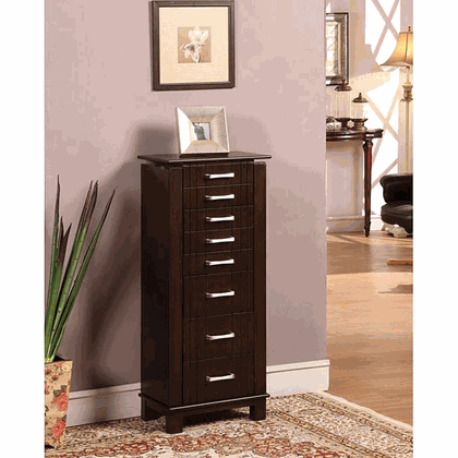 J1014arm-l-mh St. Ives 7 Drawer Jewelry Armoire, Mahogany - Large, 39 X 10 X 14 In.
