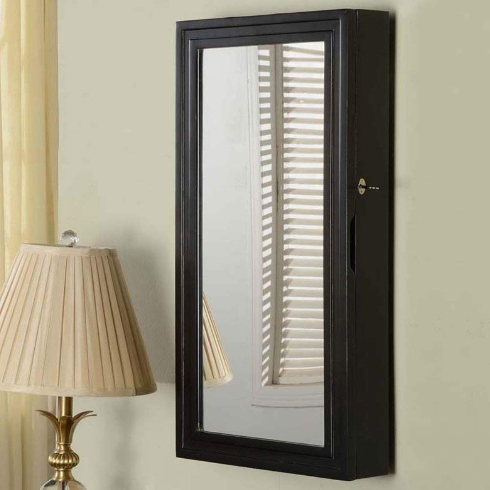 W1198blk Laney Wall Armoire With Lock, Black - 28.88 X 14.75 X 4.13 In.