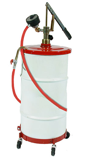 1208 Gear Lube Pump With Meter, Hose, Dolly & Cover For 16 Gallon Drum