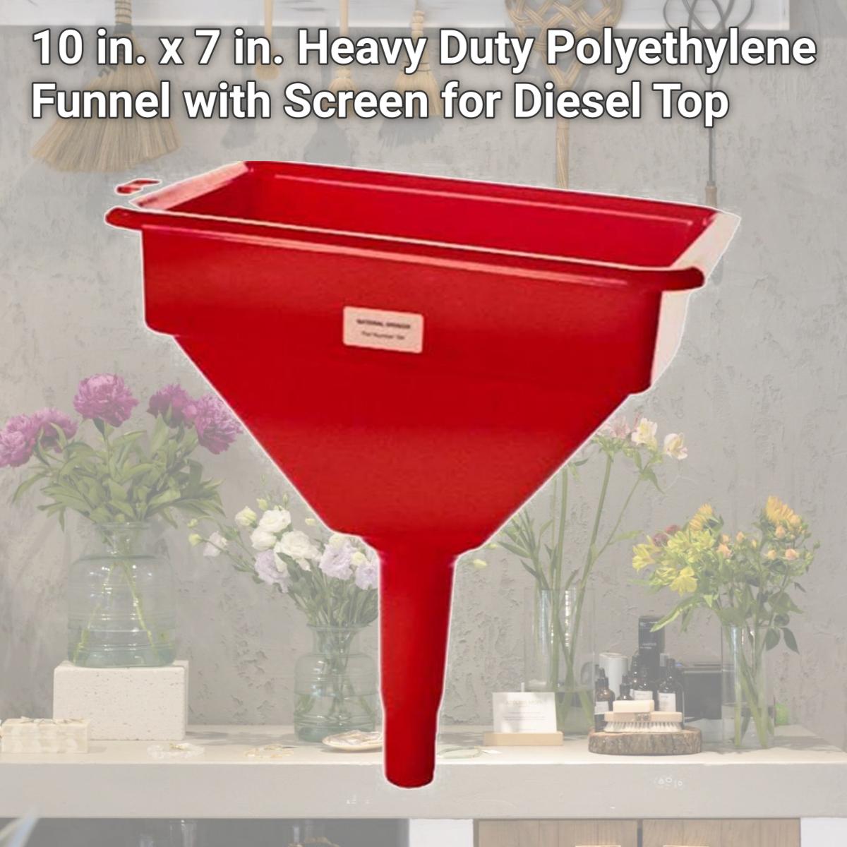Picture of Zeeline 764 10 in. x 7 in. Heavy Duty Polyethylene Funnel with Screen for Diesel Top