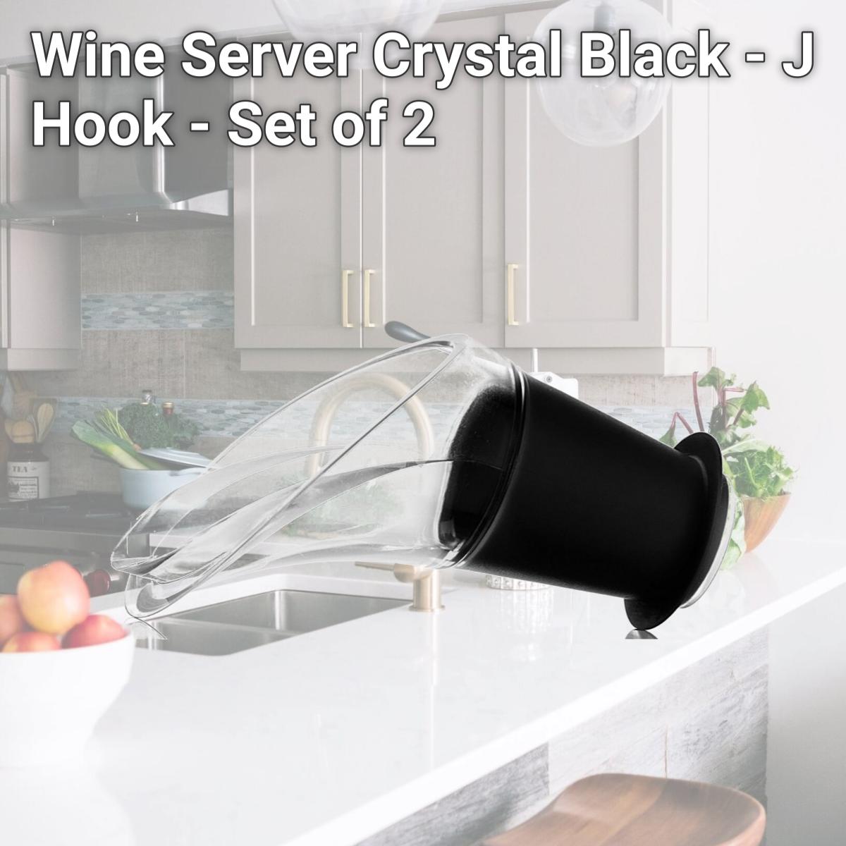 Picture of Vacu Vin 18540612 Wine Server Crystal, Black - J Hook - Set of 2