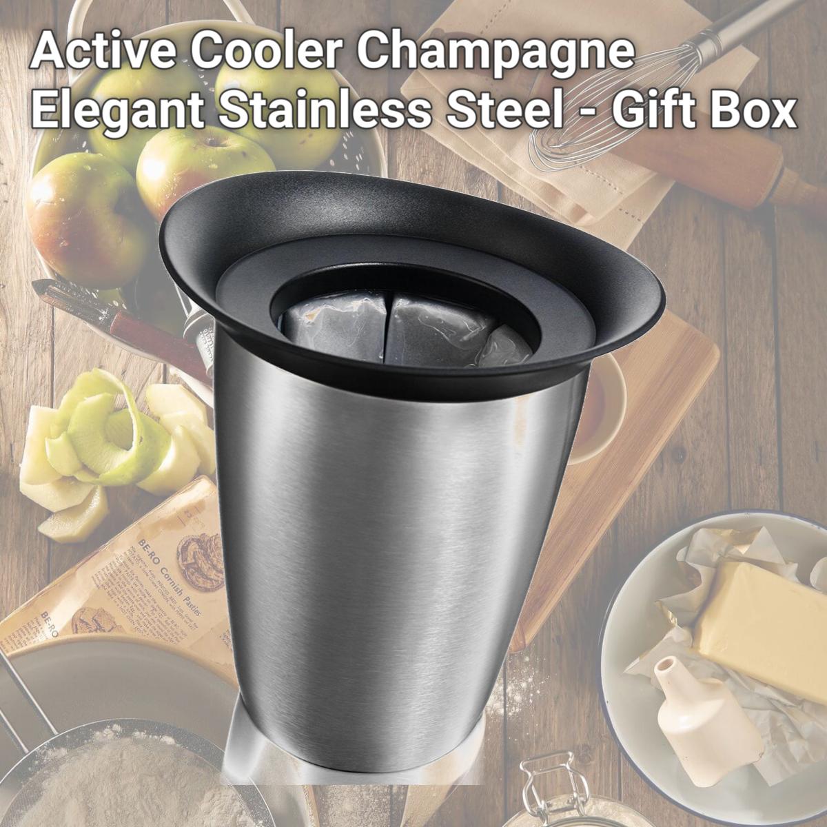 Picture of Vacu Vin 3647360 Active Cooler Champagne Elegant, Stainless Steel - Gift Box