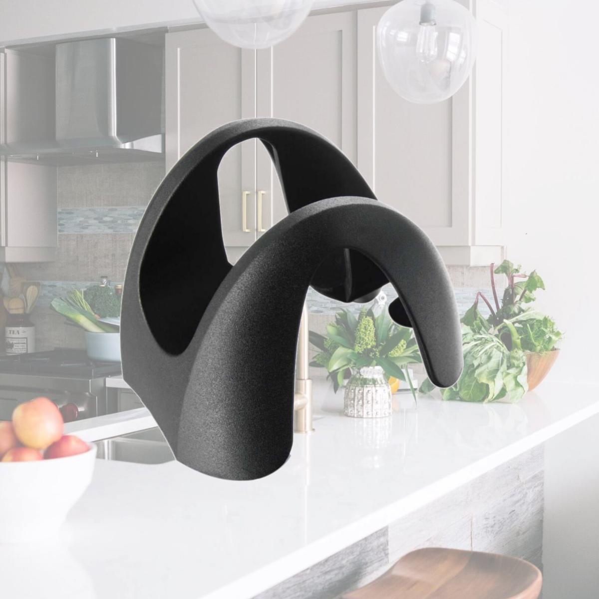 Picture of Vacu Vin 68544606 Foil Cutter Quarter Turn with Cork Holder, Black - J Hook