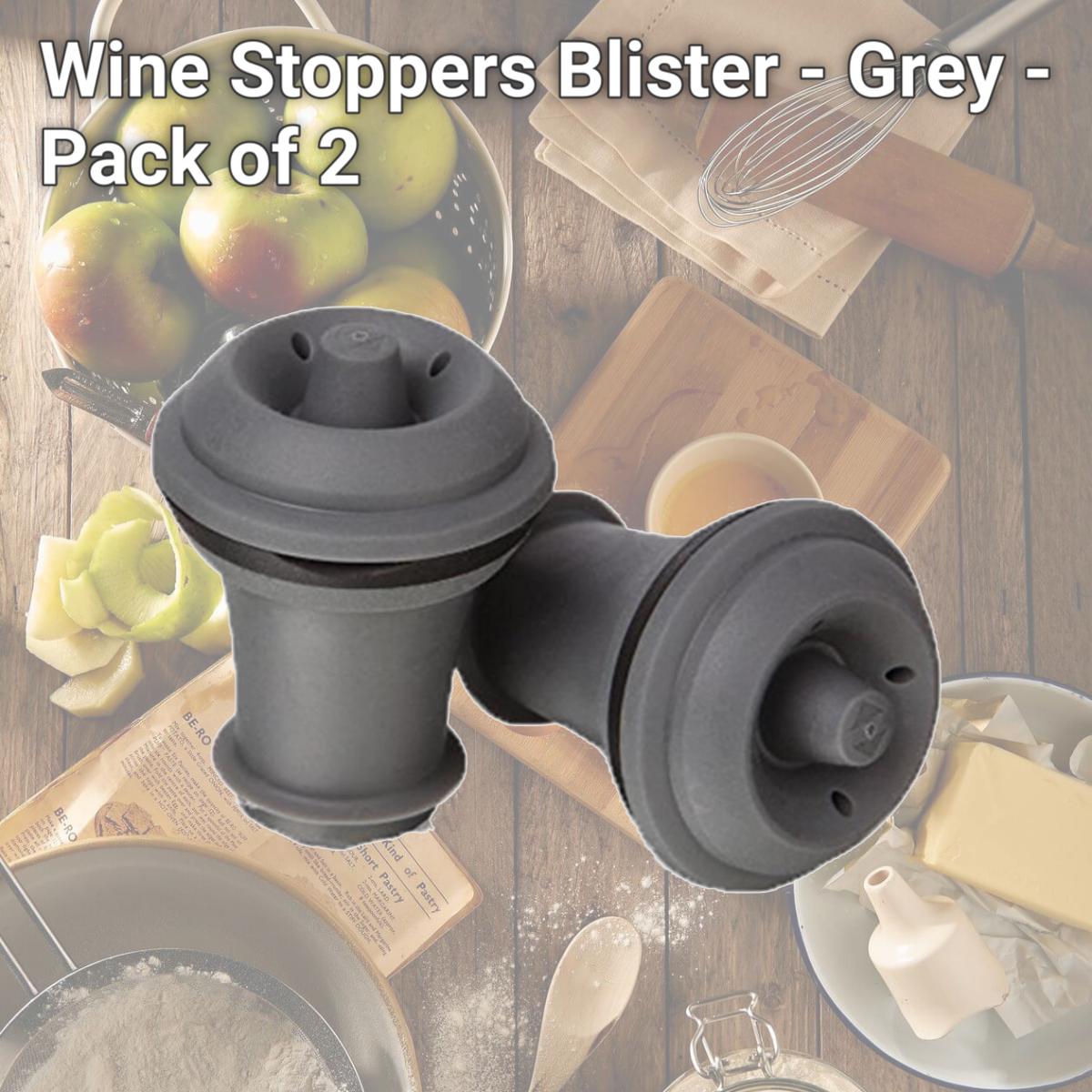 Picture of Vacu Vin 8840612 Wine Stoppers Blister - Grey - Pack of 2