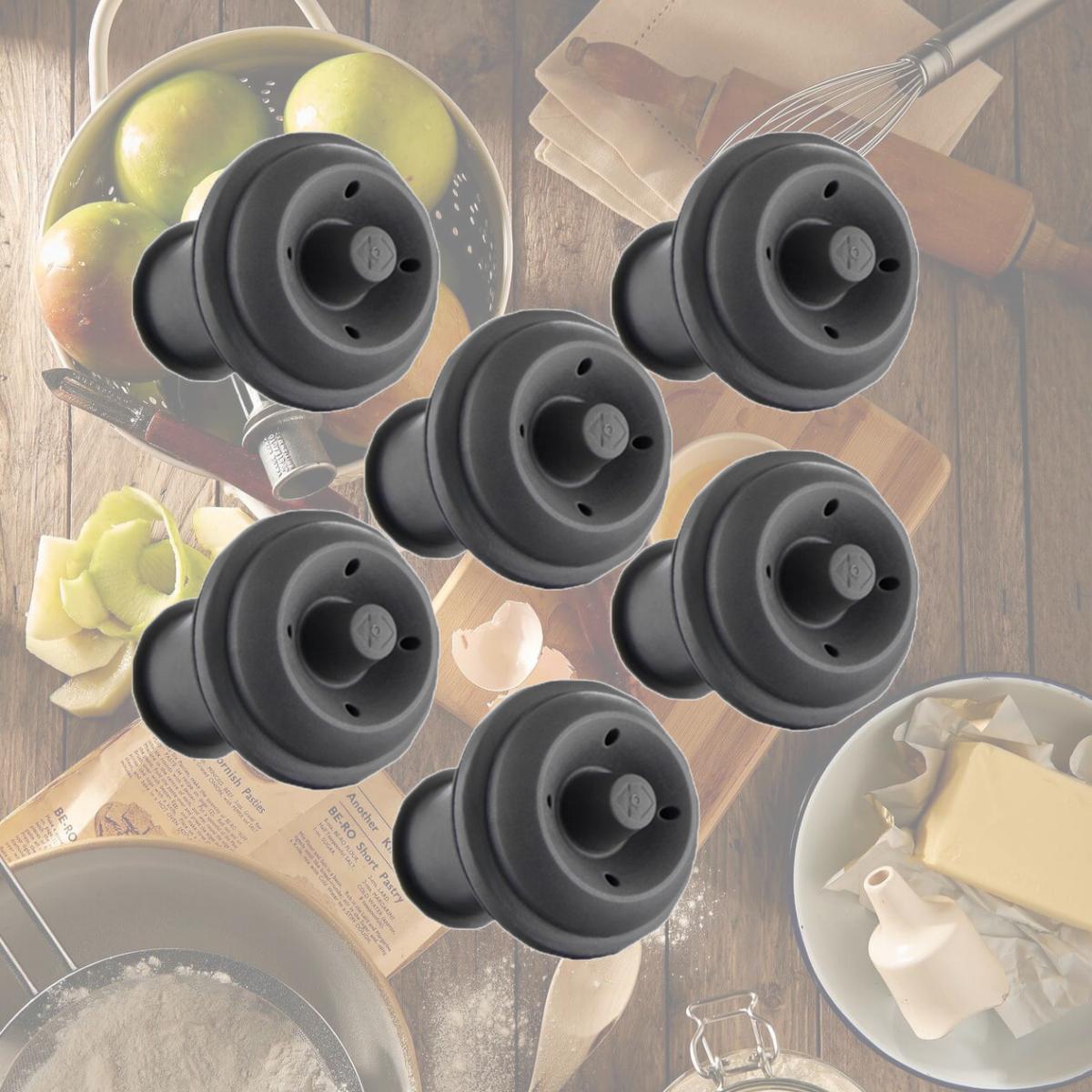 Picture of Vacu Vin 886360 Wine Stoppers Blister - Grey - Pack of 6