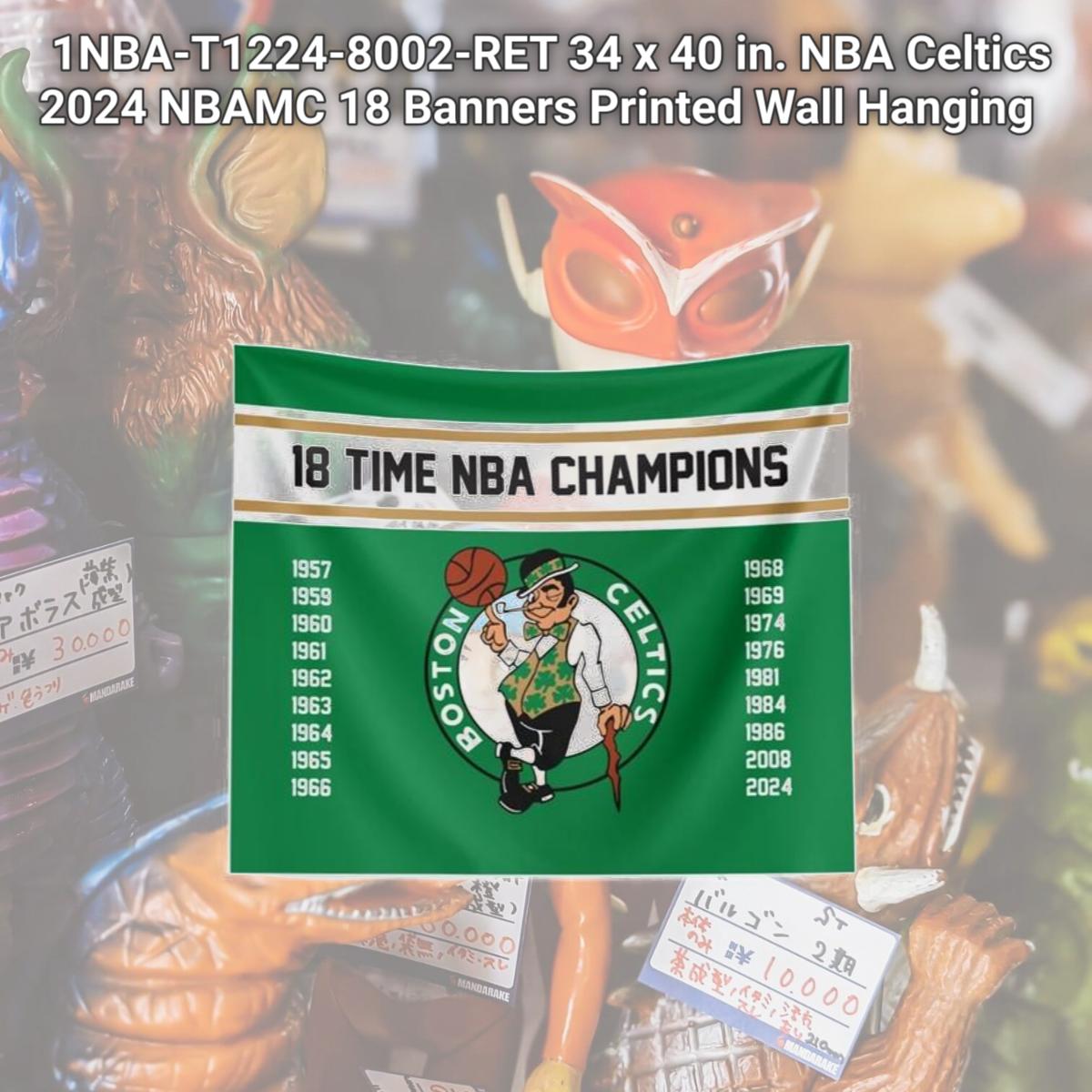 Picture of The Northwest Group 1NBA-T1224-8002-RET 34 x 40 in. NBA Celtics 2024 NBAMC 18 Banners Printed Wall Hanging