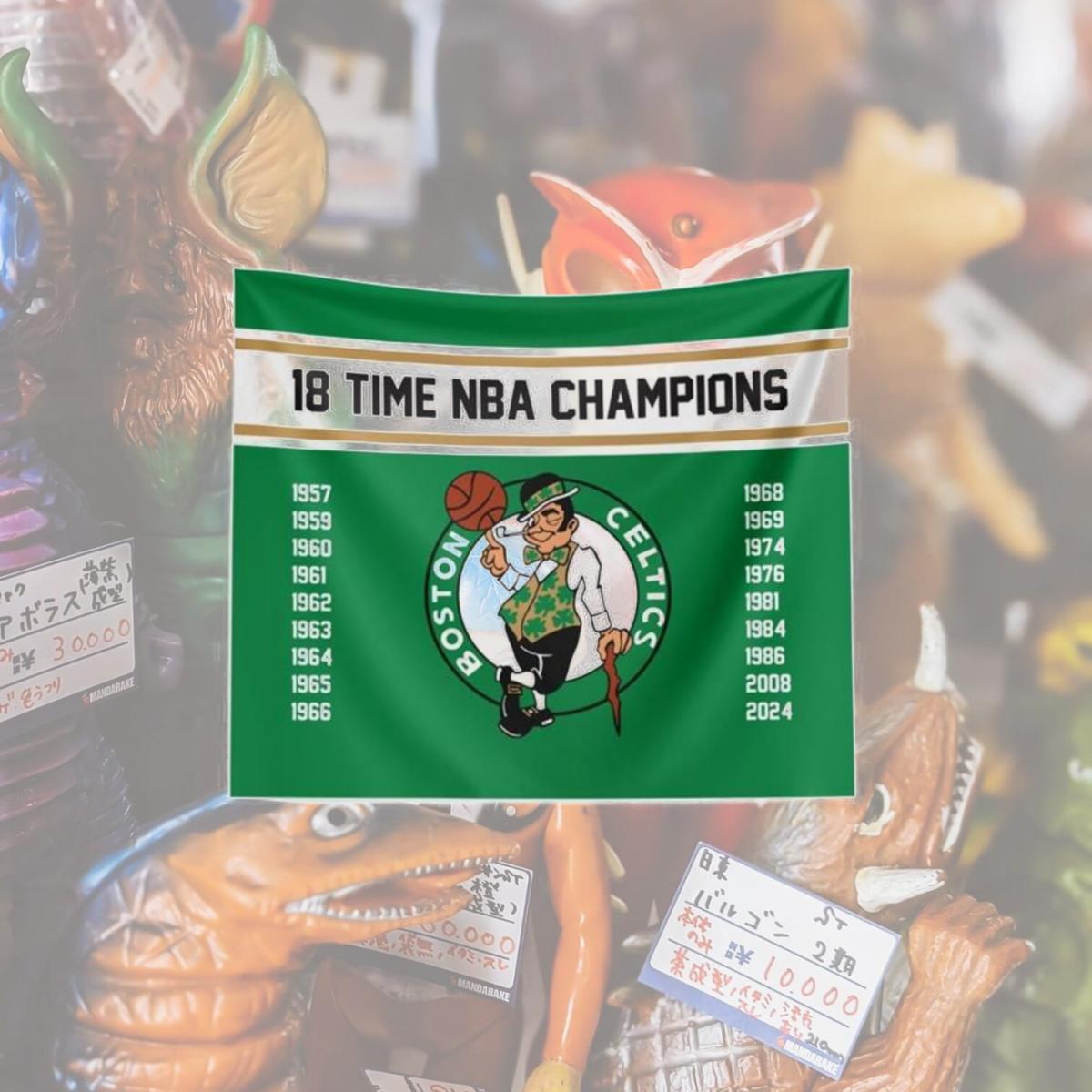 Picture of The Northwest Group 1NBA-T1224-8002-RET 34 x 40 in. NBA Celtics 2024 NBAMC 18 Banners Printed Wall Hanging