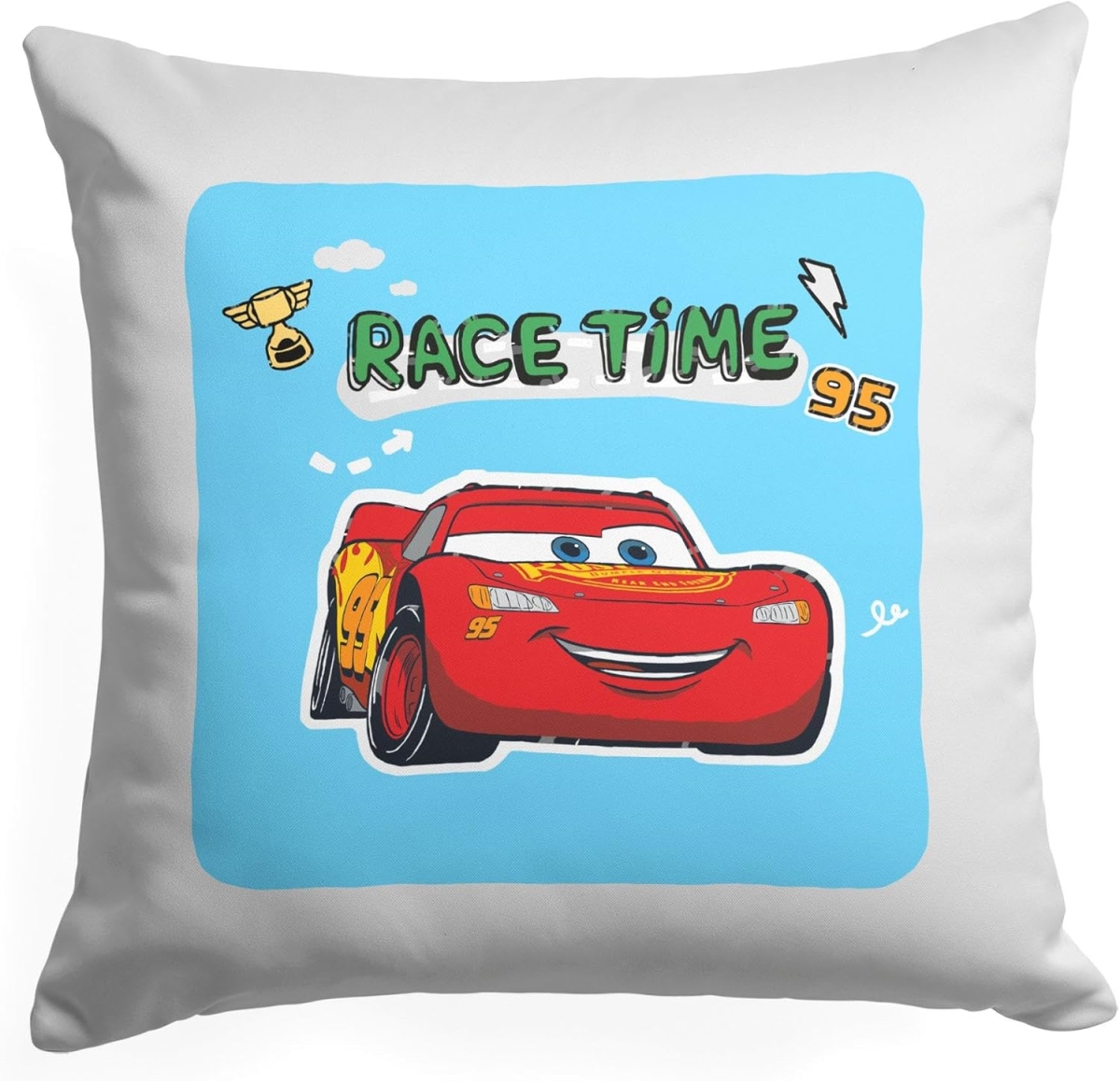 UPC 190604855486 product image for The Northwest 1CAR-69500-0004-RET 18 x 18 in. Race Time Cars Printed Throw Pillo | upcitemdb.com