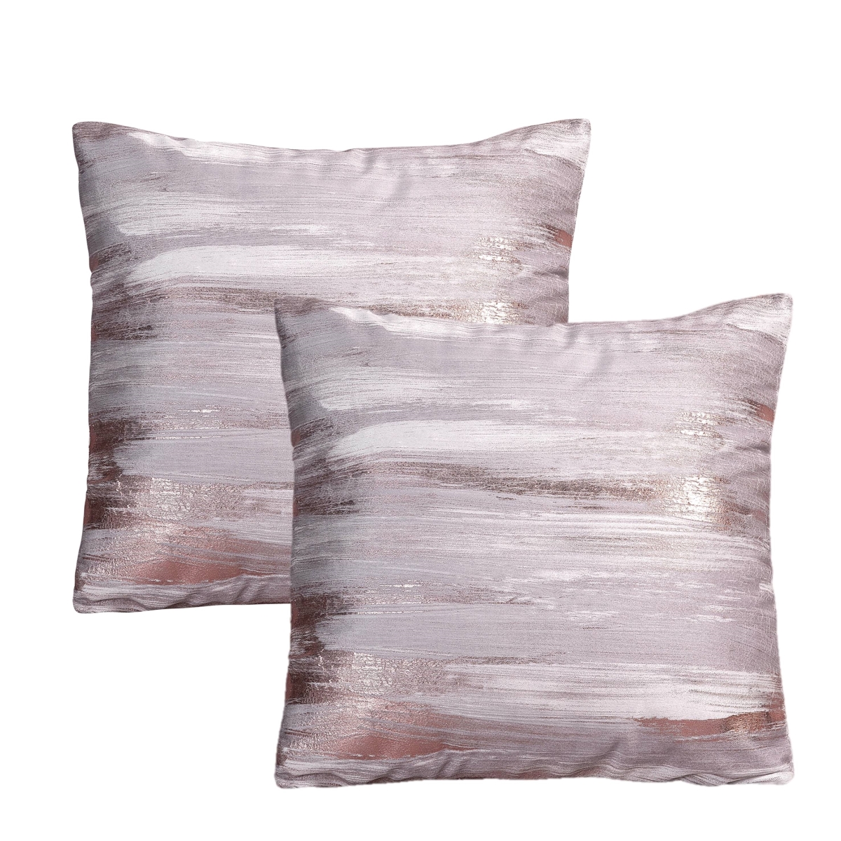 Itv-181-ros Velvet Foil Print Pillow Cover, Rose - Set Of 2