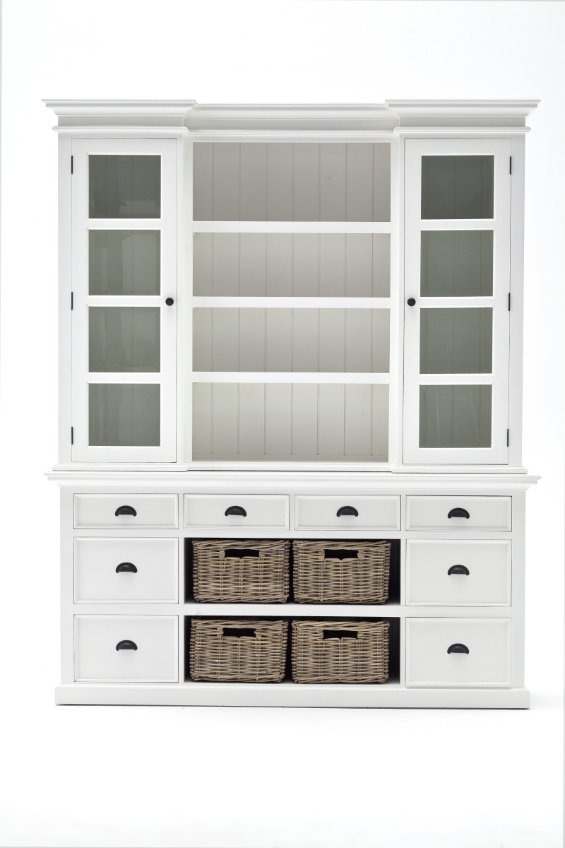 Bca600 Halifax Library Hutch With Basket Set, White - 19.69 X70.87 X 86.61 In.