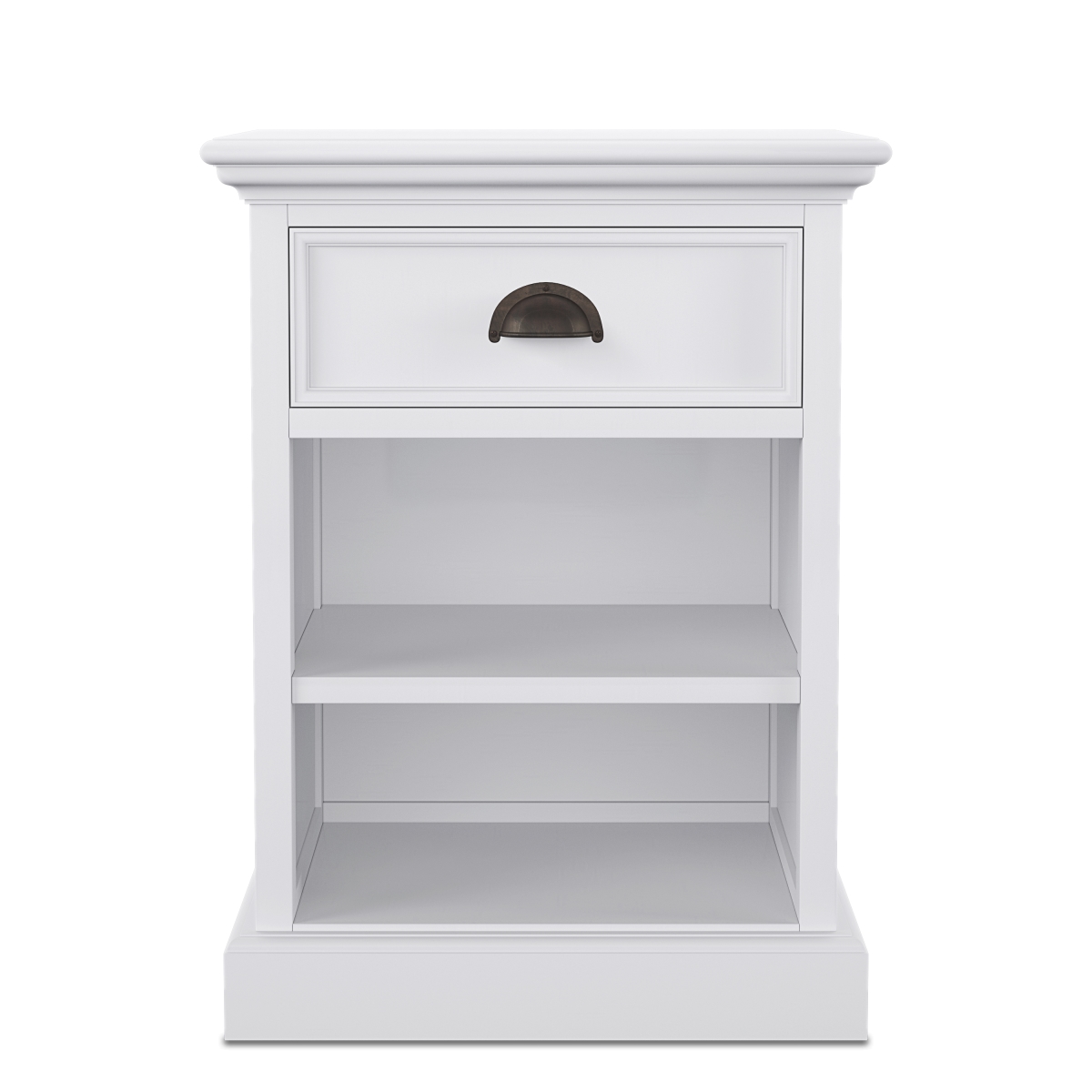 T764 Halifax Bedsidetable With Shelves, White - 16.93 X 17.72 X 23.62 In.